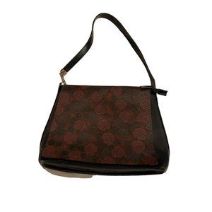 Vintage Talia leather purse shoulder bag fold over flap embossed Made Florence